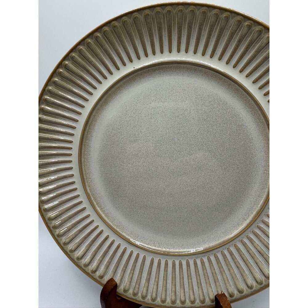 Dansk Flamestone Beige Tan Light brown Fluted 9" Luncheon Salad Plate
